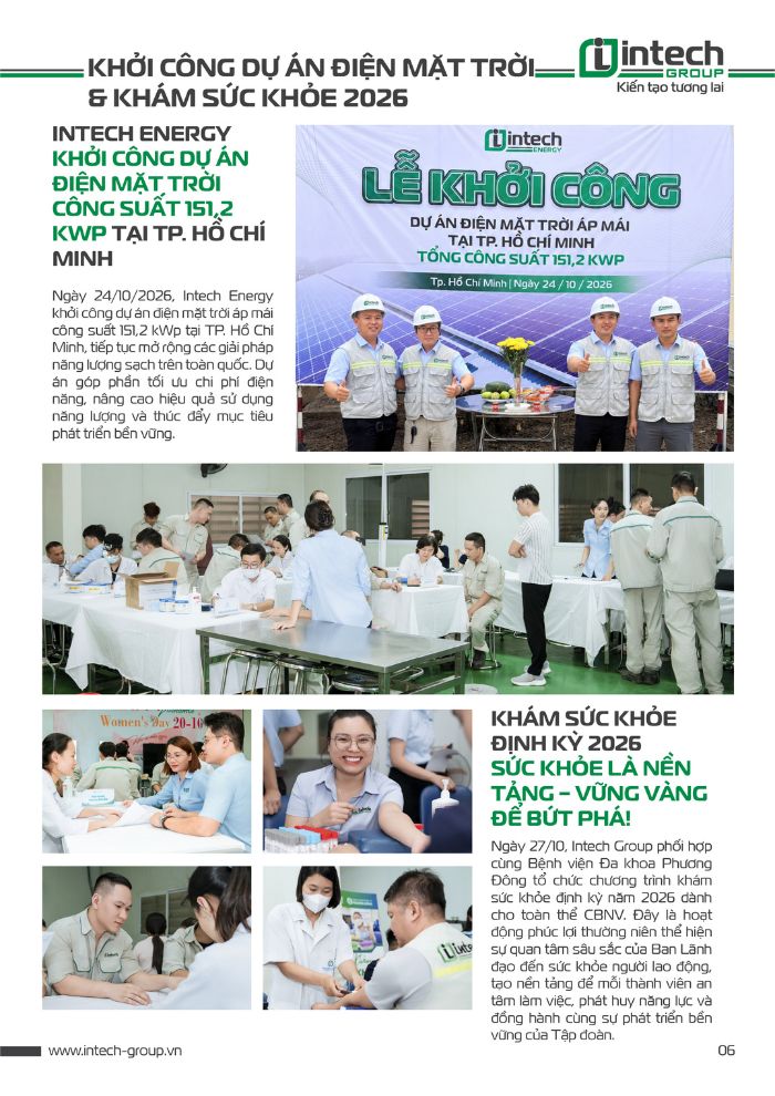 Chương trình Khám sức khỏe định kỳ toàn thể CBNV Intech Group 2026
