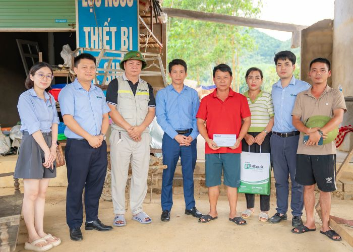 intech group chia se kho khan dong hanh cung gia dinh cbnv bi anh huong boi bao lu