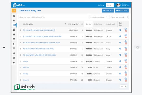 Phần mềm quản lý kho vật tư và bán hàng SUNO