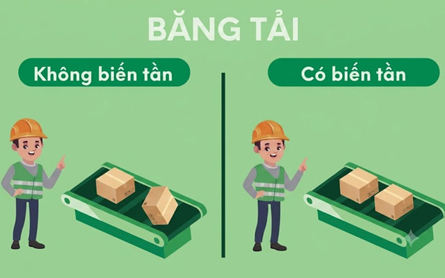 So sánh băng tải sử dụng biến tần và băng tải không biến tần 