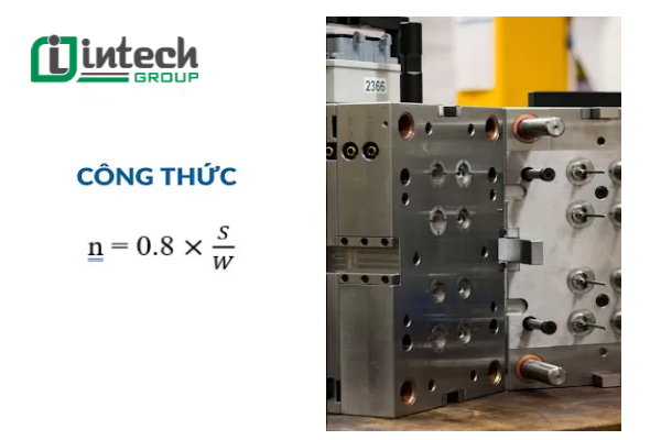 Công thức tính Cavity - Tính theo năng suất phun của máy
