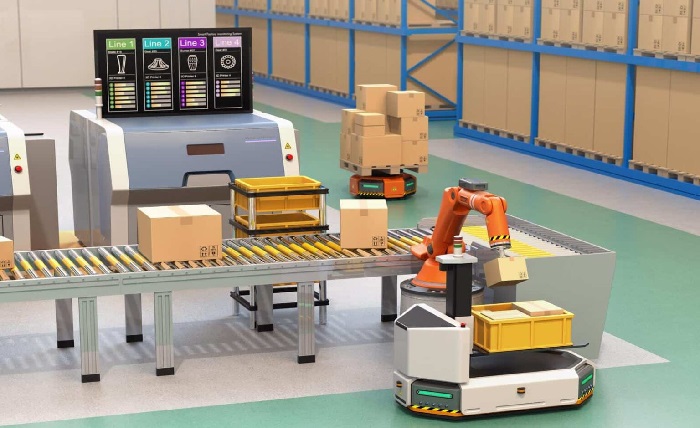 AGV di chuyển tote và pallet
